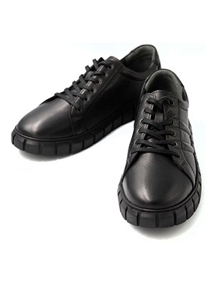 Черни спортни кожени обувки - 81097 - 144.00 лв.