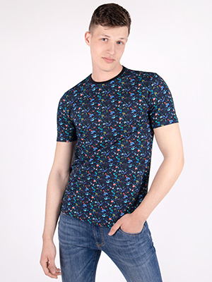 item:dark blue tshirt with floral print - 95361 - € 14.80