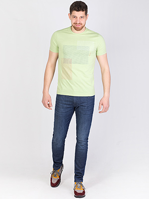  blouse in apple green with dot print  - 96398 - € 21.90